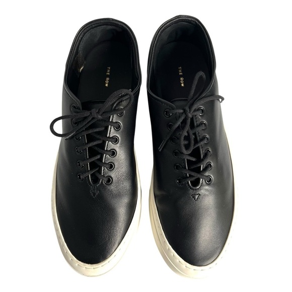 The Row Marie H Lace-Up Sneaker in Leather Black Size 38.5 - Picture 5 of 16